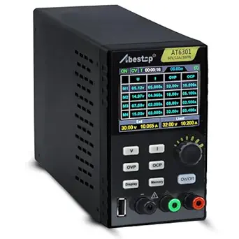 Bench Power Supply, 60V 10A 300W Adjustable Bench Power Supply, with 10mV / 1mA High Resolution 4-Digits 2.8 inch LCD Display, USB Fast Charging(110V Input Voltage)