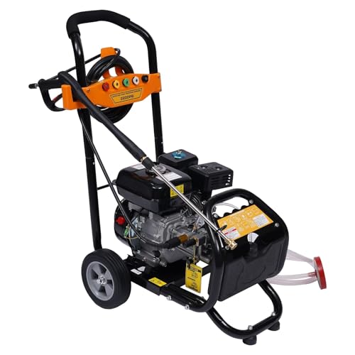 7.5HP Petrol Pressure Washer | 2465PSI High Power Jet Cleaner, 3600RPM | Portable Garden & Driveway Cleaner for Patio, Vehicle & Outdoor Surfaces