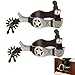 DORMIYA 2 PCS Western Spurs, Cowboy Boot Spurs with Turnable Gear, Western Riding Gear with Secure Side Buckles for Training Cues Ranch Arena Riding (B)