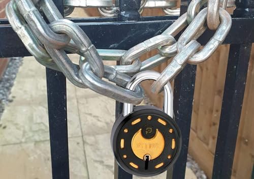 Image of Azco Round Locks Multiple Keys Padlock 65mm Steel Levers Double Locking, Strong Hardened Shackle Lock and Key for Home Door Shutter Shop Office Main Gate (10 Keys 65mm Black Pack of 1)