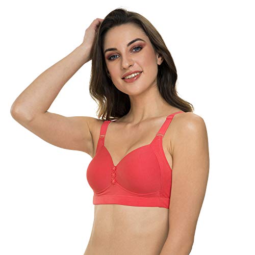 Image of Tweens Lite Wite - Minimiser Medium Padded Cotton Lycra Bra (Plus Size) - Triple Hook - Full Coverage - Wirefree - Seamless T-Shirt Bra