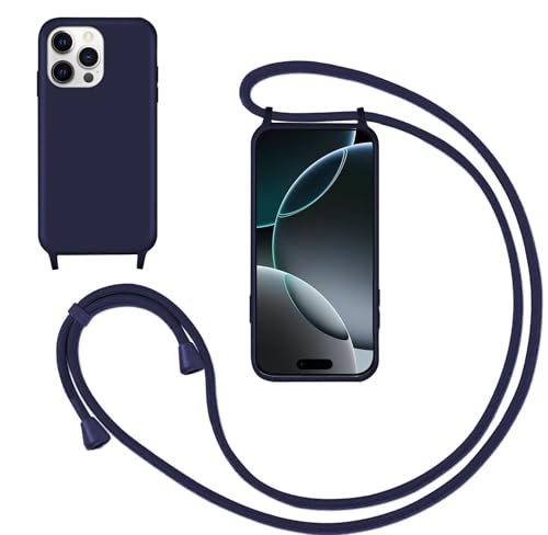 GoodcAcy Silikon Handykette Handyhülle für iPhone 11 Pro Smartphone Necklace Hülle mit Band Schutzhülle mit Kette zum umhängen Halskette Flüssig Silikon Case für iPhone 11 Pro Blau