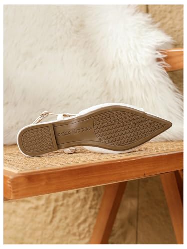 OYOANGLE Women's Pointed Toe Slingback Flats Twist Front Elegant Evening Prom Flat Dress Shoes3