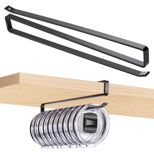 Tumbler Lid Organizer for Corner Cabinets, Space-Saving Coffee Cup Organizers Cups Holder, Water Bottle Accessories Storage, Kitchen Storages Organization Solution, Easy Install Up to 12 Lids (Black)