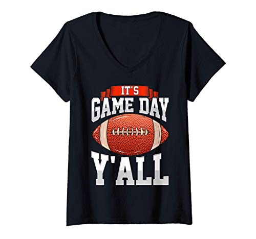 Mujer Awesome It's Gameday Y'all Football Tailgating Camiseta Cuello V
