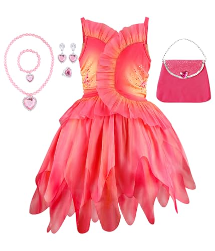 Disfraz de Bruja Rosa para Niñas Talla 5-6 Años miniatura 1