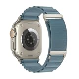 Alpine Loop compatibile con Apple Watch Ultra Cinturino 49 mm, 46 mm, 45 mm, 44 mm, 42 mm, cinturino sportivo in nylon traspirante con gancio a D (blu chiaro, 49 mm/46 mm/45 mm/44 mm/42 mm (serie 3)