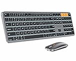 ProtoArc Backlit Bluetooth Keyboard and Mouse for Mac, KM100-A Full Size Wireless Keyboard Mouse for Mac, Multi-Device Rechargeable for MacBook Pro/Air, iPhone, iPad, Space Gray