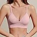 Eleplus 3 Pieces Deep V Wireless Bras for Women Seamless Comfy Bralettes Lightly Lined Multicolors Pack (Black+White+Pink,Medium)