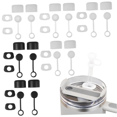 COLLBATH Tumbler Straw Topper Set 6pcs Silicone Spill Stopper Straw Covers for Easy to Install Clean