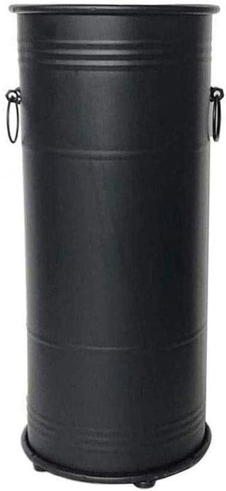 Black Metal Umbrella Stand, Round Umbrella Bucket Industrial Stand Vintage Umbrella Holder Indoor Vestibule Umbrella
