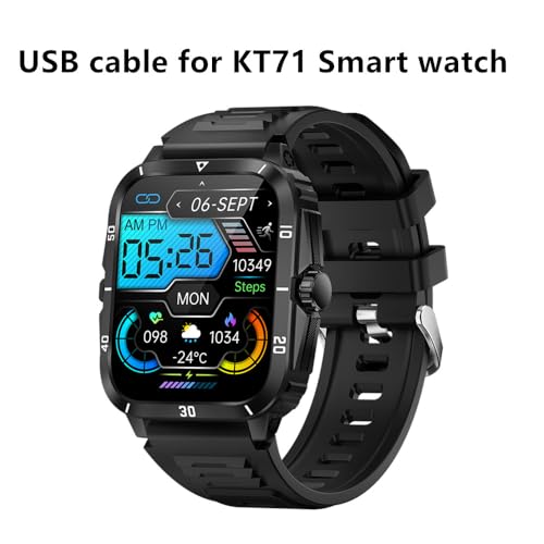 USB Cable for Tiwain NONGAMX K71, KLOGIPOW KT71, PAKRYS KT71 SmartWatch, Magnetic Replacement Charger Compatible for KT71 Smart Watches