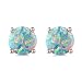 Rose Gold Plated Opal Stud Earrings 8MM Round For Women
