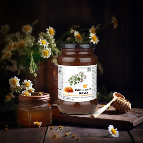 Image of INDIGENOUS HONEY Raw Coriander Honey Pure Real Organic 17.64 oz Glass Jar
