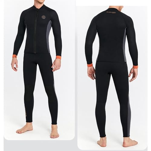 Chaqueta Superior de Traje de Neopreno 3mm para Hombre, Mangas Largas con Cierre Frontal, para Agua Fría, Mantiene Calor para Surf, Snorkel, Natación y Deportes Acuáticos (Negro) miniatura 3