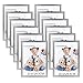 Price comparison product image RLAVBL A4 Picture Frames Set of 12, Silver Magnetic Photo Frame with Self Adhesive Backing for Window, Tile Wall, Fridge, and Door - Perfect for Ads, Notices, Licenses, Prints, and Certificates