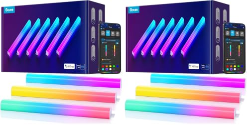 Image of Govee Glide Wall Lights, RGBIC LED Light, Smart Gaming Light Compatible with SmartThings, RGB Lights Bar, LED Wall Lights for Bedroom, 2 Panels Set (3 Sections /Panel), Not Flexible (Pack of 2)