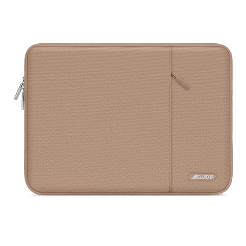 Image of MOSISO Laptop Case 16 inch, 15-15.6 inch Laptop Sleeve Compatible with MacBook Pro 16 M5 M4 M3 M2 M1, HP Acer Dell Lenovo ASUS, Polyester Vertical Computer Sleeve Bag with Pocket, Bronze Brown