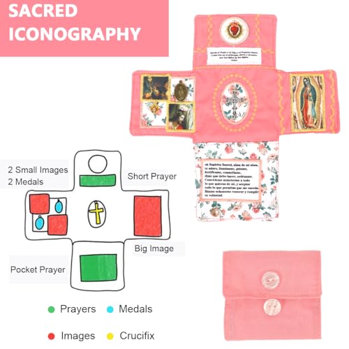 Image of HASTHIP Christian Pocket Shrine, Catholic Prayer Quilt with Mary and Jesus | Private Prayer Companion, Supports Quiet Devotion, Soft Fabric, Compact Format, Pairs with Christian Rosary, Seller Support