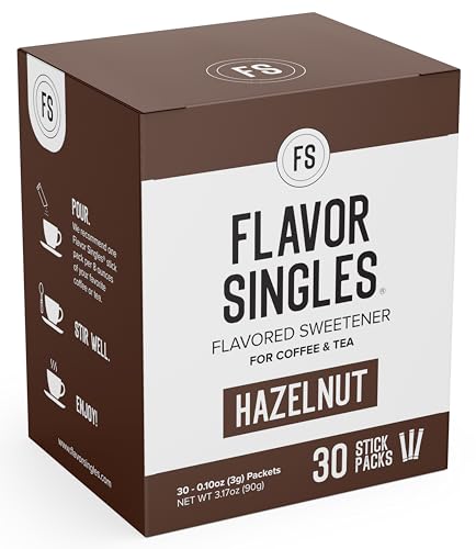 Flavor Singles Hazelnut Coffee Sweetener Packets 30ct