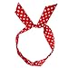 Qiabao Bow Tie Red Polka Dots Headband Hair Band Headwrap for Women