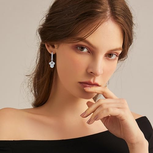 Mouse Hoop Earrings for Women Sterling Silver Mouse Dangle Earrings Sparkling CZ Lucky Cute Animal Earrings Fashion Hypoallergenic Princess Jewelry Gifts for Daughter Birthday4