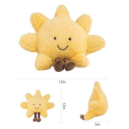 Sun and Moon Plush, Smiling Fun Filled Sun Pillow, 12" Moon and Sunshine Animal Pillow Soft Plush Toy for Children's Birthday Gift (2PCS) - Image 7