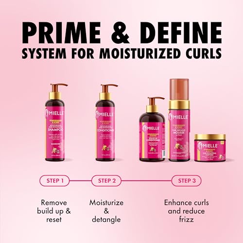 Mielle Organics Pomegranate & Honey Leave-In Conditioner for Curly Hair - Moisturizing Detangler & Curly Hair Treatment to Help Repair Damage, Prevent Frizz & Improve Shine, 12 Fl Oz