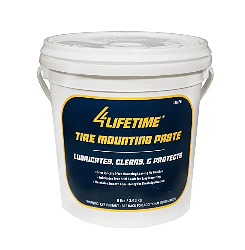 4LifetimeLines Tire Mounting Paste 8 lb Biodegradable Bead Lubricant for Motorcycle Bike Car Truck & ATV Works on Low-Profile Run-Flat Aluminum & Alloy Wheels Ready to Use