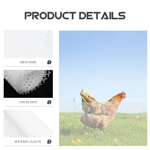 Filet support clôture résistant blanc de 0,4x3m pour extérieur durable - 4