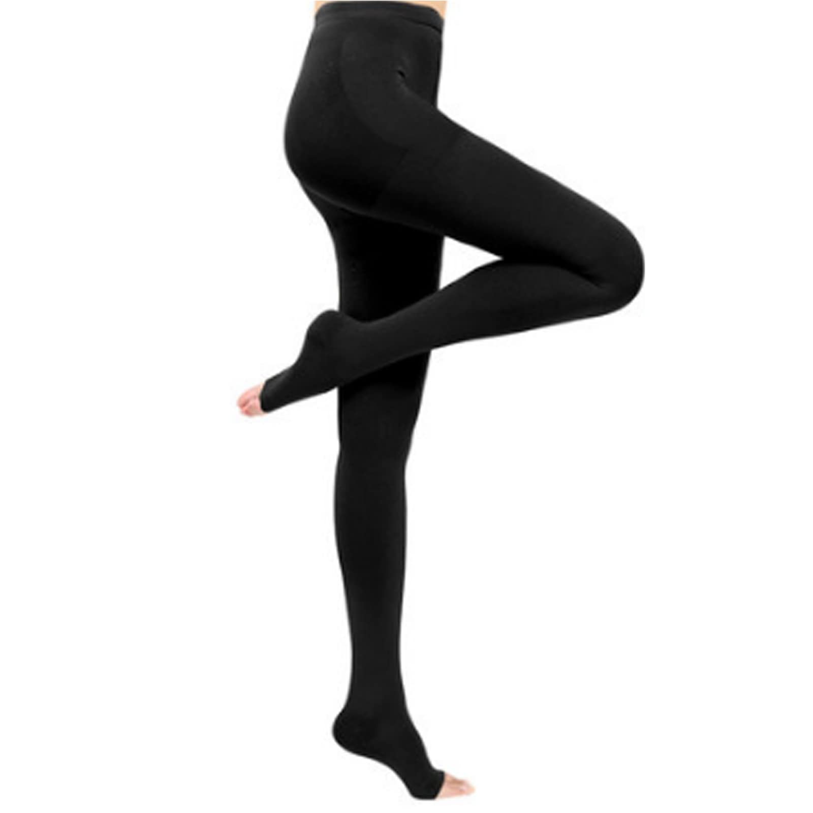 15-20 Calcetines de compresión Soporte de Punta Cerrada Calcetería médica graduada para Venas varicosas Atletismo Correr Vuelo Soporte de Viaje Edema Embarazo,Flesh,L (Black S)