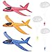 Toyvian 3Pcs Planos de Espuma Avion Planeador Juguete+3Pcs Juguete de Paracaídas Lanzar Espuma Aviones Paracaídas Deportes Al Aire Libre Volar Juguete