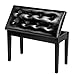 Bonnlo Wooden Double/Duet Piano Bench with Storage and Thick Cushion Faux Leather Padded Piano Stool Artist Duet Seat- Black