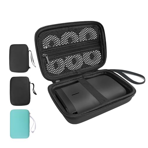 ROEOWENE Torba do drukarki etykiet SUPVAN E10, mini drukarka, etui ochronne do Nelko P21/NIIMBOT D11/Pristar P15 Bluetooth, przenośna drukarka etykiet (tylko torba), czarna1