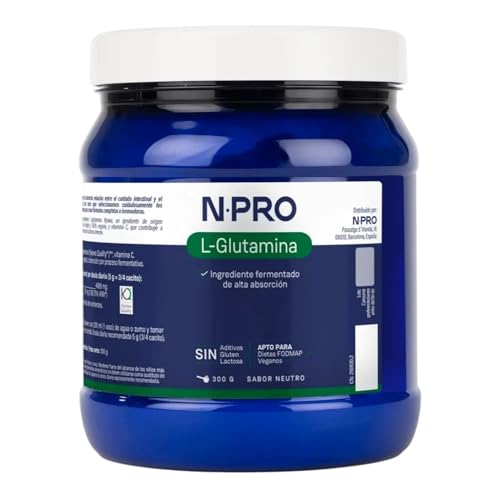 NPro SALUD INTESTINAL L-Glutamina 300g Polvo Kyowa® + Vitamina C – Regenera Epitelio y Mucosas Intestinales – Apoyo frente a Hiperpermeabilidad y Defensas