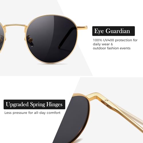 SUNGAIT Premium Metal Fashion Round Sunglasses Trendy Retro Style for Women Men4