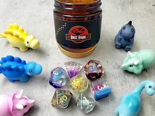 Generic Dinosaur Polyhedral Themed Dice Set for DND, Dungeons and