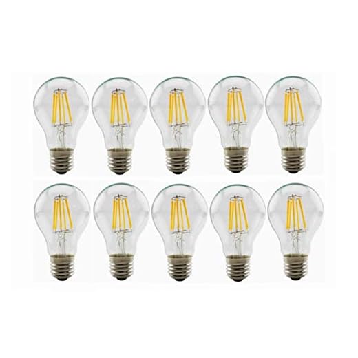 ANTYX 12v LED Glödlampa 6W (60W Equivalent), Edison A19 / A60 LED Glödlampor, E26 / E27 mediumbas, 2700K Varmvit, 600 Lumen, LED Edison lökar, 10-Pack