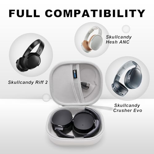 Image of Hard Case for Skullcandy Bluetooth Headphones, White(Case Only) | for Skullcandy Crusher ANC 2 /Crusher Evo /Crusher 1080 /Crusher 720 /Crusher /Crusher 540 /Hesh ANC /Hesh Evo /Hesh 540 Headphones