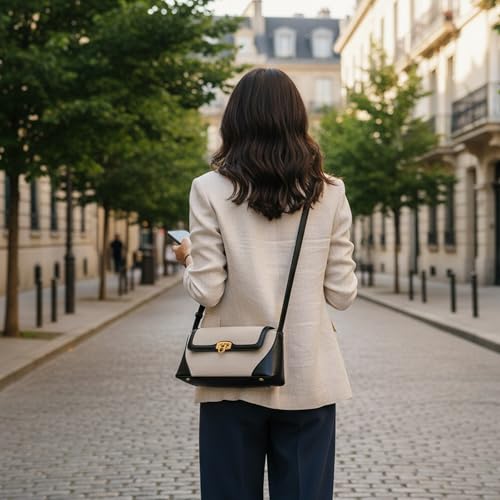 Sac à main en cuir noir réglable pour ne plus manquer d'espace