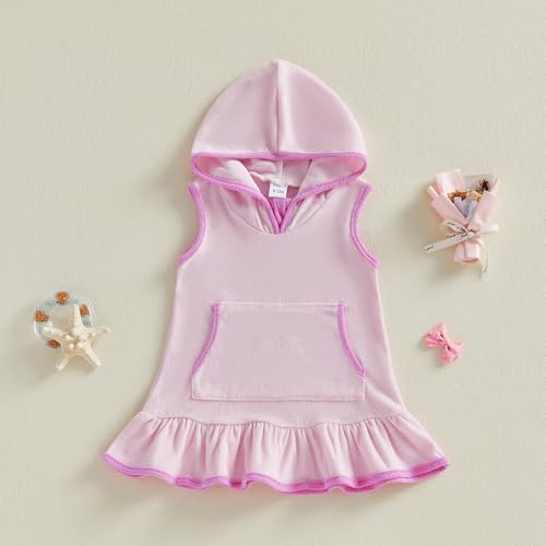 Image of Toddler Little Girl Swim Cover Up Beach Towel Coverup Bathing Suit Cover Ups Swimsuit Summer Baby Beach Essentials