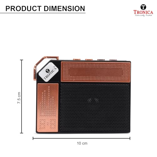 Image of TRONICA Kohinoor 10W Bluetooth Speaker Up to 10 Hours Playback,TWS,USB,FM,Type-C Interface Charging with a Free Multipurpose Jute Bag
