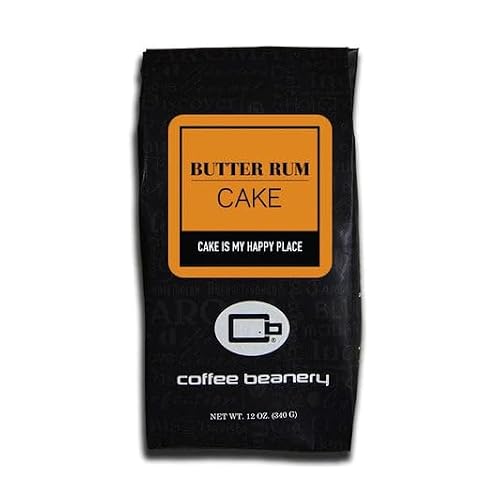 Butter Rum Cake Flavored Coffee, Specialty Arabica Coffee, Medium Roast, 12 ounce, Automatic Drip (Ground)