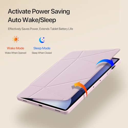 Image of INICIO Shockproof Folio Case Cover for Samsung Galaxy Tab S10 Plus / S9 FE+ / S9 Plus 12.4 inch, Multiple Angle Viewing Modes, 4.5cm Elevation Stand, S Pen Holder, Auto Wake /Sleep, PU+TPU, Black
