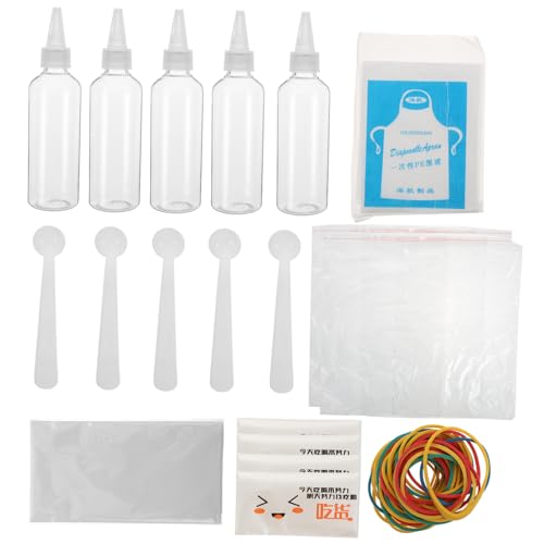 ULDIGI 1 Set Tie Dye Kit Disposable Table Cover Glovesapron Nozzle Spoon for DIY Dyeing Activities