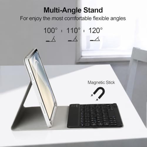 Image of RTSY Keyboard Case for Samsung Galaxy Tab A11+ / A11 Plus 2025 (11 Inch) & A9+ / A9 Plus 2023 (11 inch) with Multi Viewing Angle, Wireless Detachable Folio KB Cover with S Pen Holder-Grey /Black