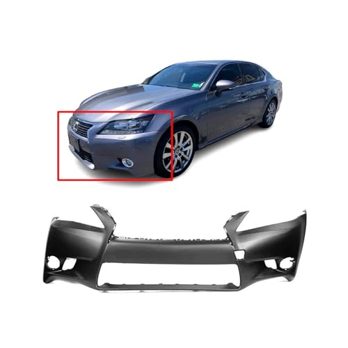 Image of FitParts Compatible with Lexus GS350 /GS450h 2013 Front Bumper Cover | Primed, Without Parking Sensor Holes, Sedan, Ready to Paint, OEM 521193A915, LX1000228
