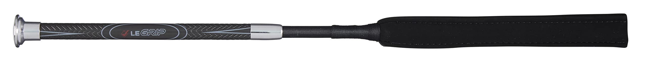 LeMieux Le Grip Pro Baton Horse Whip in Black with Comfortable Grip Handle, Suede Covered Gel End Pad for Jumping & General Purpose - 60 cm