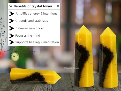 Image of Crystal Heaven Septarian Crystal Tower Obelisk Point For Chakra, Healing And Balancing - Aaa Grade Original Certified Gemstone Agate For Reiki Meditation Yoga Spiritual (3-4 Inches)