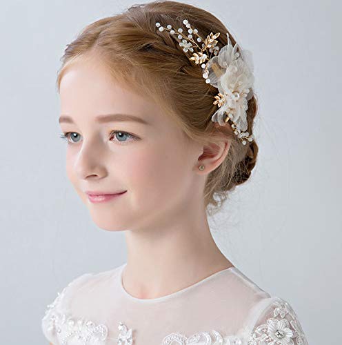 Flower Girl Hair Accessory Pearls White Floral Cute Elegant Hair Pin For Bridesmaid Wedding Dress Shows Children' Day Party #TOP2
